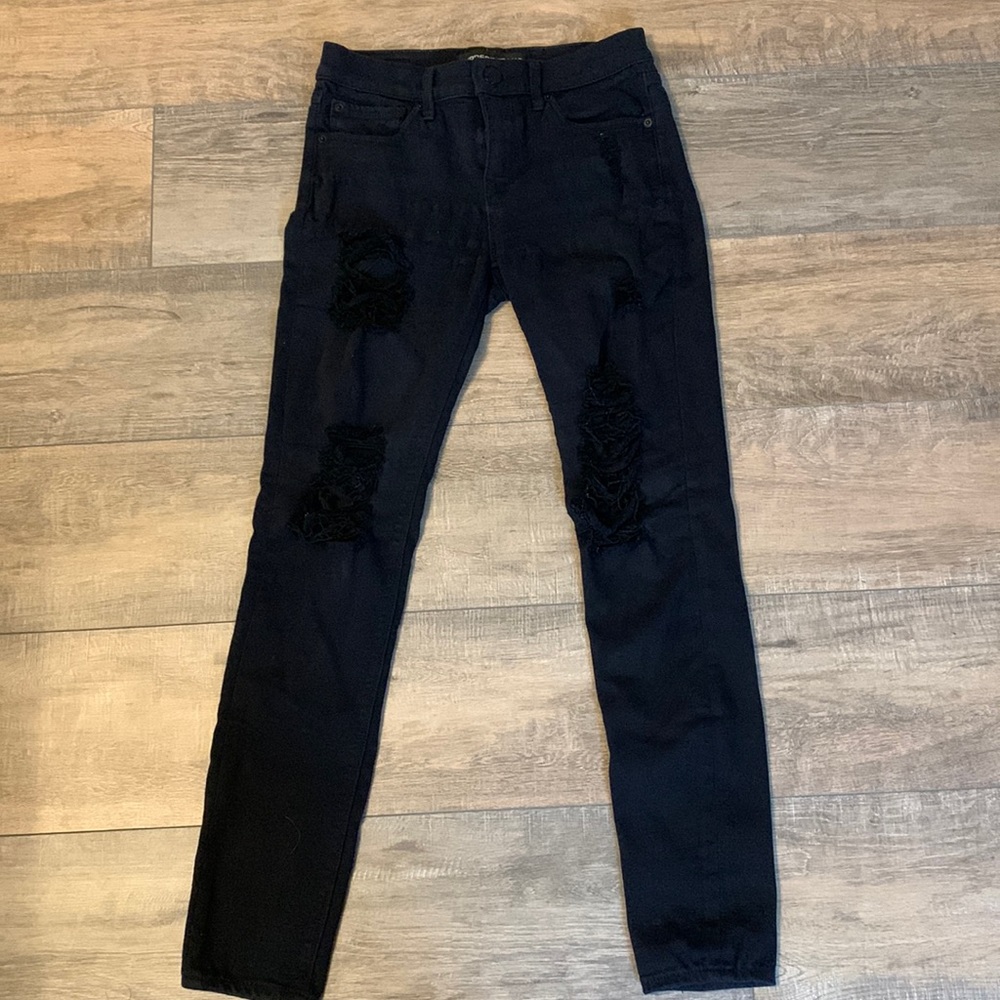 Black Express Jean legging Mid rise size 4; distressed
